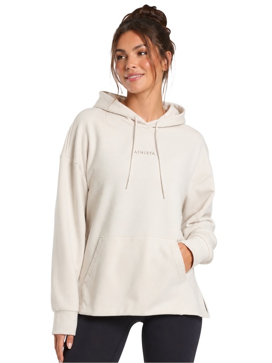 Tops - Athleta Cream Hoodie L Athleisure Sweatshirt Cozy Quiet Luxury clean girl travel